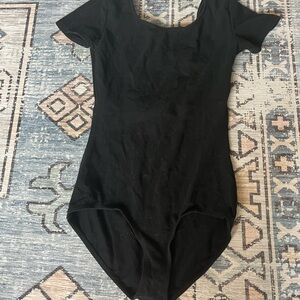 Black Short Sleeve Leotard